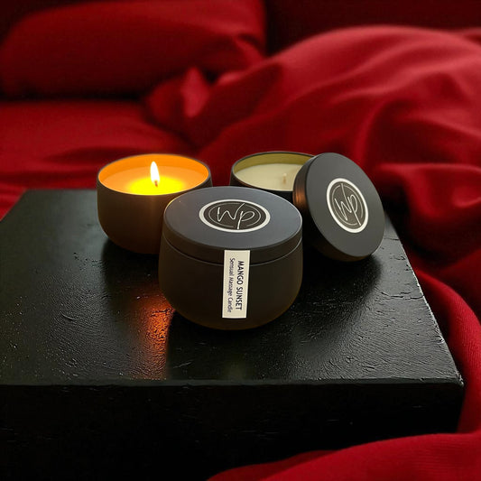 Whisper Pleasures Sensual Massage Candle – Mango Sunset 8oz