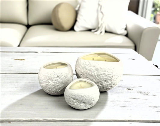 Whisper Pleasures Moon Rock Candle Set – Celestial Luxe Collection (Set of Three)